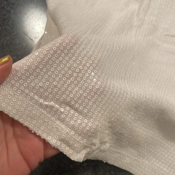 Lane Bryant: White Sequin Tank Top - Picture 8 of 9